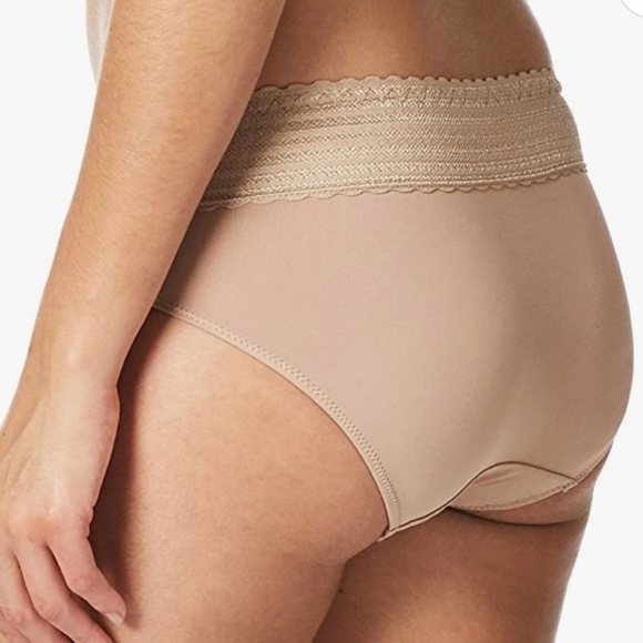 Warner's Blissful Benefits No Muffin 3Pk Hipster Panties in Gray/Black/Almond S - Picture 7 of 12